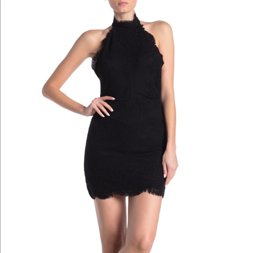 Black halter neck Free people lace dress